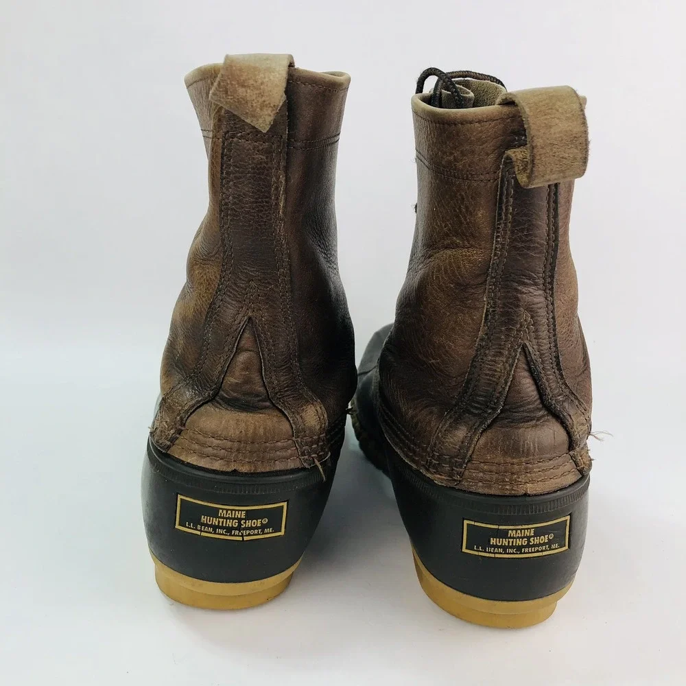 VTG LL Bean Mens 13 Wide Maine Hunting Shoe Duck Boots Leather Rubber MCM 60-70s